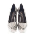 Alice + Olivia  Silver Leather Platform Heels Size 10 / 40 Photo 13