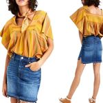 Madewell Distressed Raw Step Hem Jean Mini Skirt Women’s 30 Blue Grunge Western Photo 1