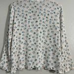 Democracy  Boho Floral Embroidered Peasant Top Large White Long Sleeve Blouse Photo 1