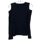525 America  Black Ribbed Cold Shoulder Sweater Sz S Photo 4