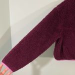 Champion Women's Purple Quarter Zip Fuzzy Cropped Sweater Size M Photo 3