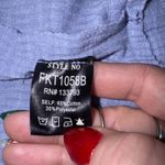 POL  Clothing Blue Waffle Knit V Neck Pullover Top Size L FKT1058B Photo 4