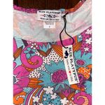 NWT Grooviest Blooms Retro 60s Floral Mini Dress Tunic Pink Orange Aqua Small Blue Photo 2