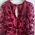 For Love & Lemons Penelope Mini Dress Long Sleeve Deep V Size Small Wine Red Photo 4