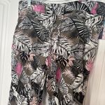 Per Se  Palm Print Linen Blend Drawstring Pants‎ Size Large Photo 2