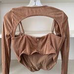 White Fox Boutique WHITE FOX Next To Me Long Sleeve Crop Mocha Photo 4