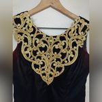 Vintage 90’s Jessica McClintock Gunne Sax Red Velvet Gold Lace Neck Dress 3/4 Size undefined Photo 13