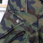 Tripp NYC Royal Bones Tripp NCY Moto Jacket Womens L Green Camo Stretch Punk Grunge Y2K Photo 5