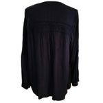 Lane Bryant  Plus Size 18 20 Blouse Top Peasant Crochet Lace Details Navy Blue Photo 1