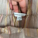 American Eagle Outfitters Paperbag Pants Womens M Beige Striped Belted Wide Leg Photo 3