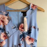 Aqua Scalloped Floral Print Skater Dress Size M Photo 2