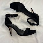 Reformation Black Kelly Stiletto Heel Sandal Ankle Strap Suede Formal Size 7.5 Photo 0