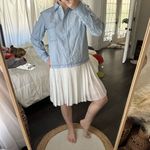 Derek Lam 10 Crosby Women’s 00 Blue White Mixed Media Shirtdress Photo 1