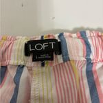 Loft  Pink and Blue Striped Shorts with Drawstring Waist Size L NWOT Photo 3