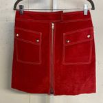 Newport News  Suede Front Zip Mini Skirt Photo 0