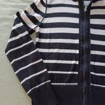 Jones New York Sport Womens Sweater Zip Up Front Black White Striped PM Size undefined Photo 2