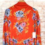 Free People | Summer Red Orange 2 AM Floral Mini Dress High Neck Scoop Back Photo 6