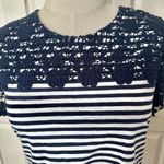 Charter Club striped lace detail short sleeved T shirt Photo 1