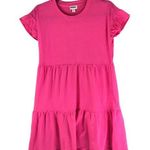 J.Crew Factory Womens Flutter Sleeve T-Shirt Dress Tiered Pink XXS Photo 0