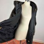 Charles Klein Hooded Reversible Faux Fur / Silk Coat Size 3X Black Photo 1
