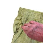 Tahari  100% Linen Pants Women's M Lime Green High Rise Wide Leg Cropped Beach Photo 2