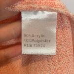 Ming Wang  Knit Cardigan Sweater Jacket Fringe Gold Buttons Peach Orange Photo 3