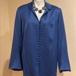 Buttons Jimmy Gamba Blue Vintage Pant Suit Set Sz 16 Fabric Bell Sleeves Collard Photo 2