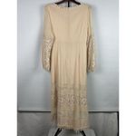 Lulus Modern Menagerie Blush Lace Cutout Long Sleeve Midi Cottagecore Dress Sz L Photo 9