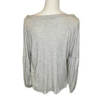 Peach Love California  Sweater Button Up V Neck Gray Fun Sleeves Womens Small Photo 1