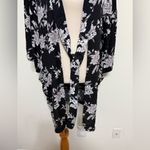 Spiritual Gangster Kimono Maya Floral CoverUp Robe Black Pockets Ties One Size Photo 3