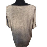 Calvin Klein  Large L Silver Metallic Tie Sleeve Top Womens Glimmers Photo 1