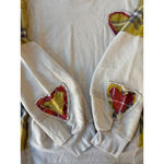 easel  Oversized Women Heart Patch Plaid Sweatshirt Size S Photo 8