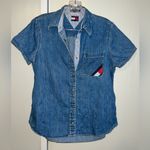 Tommy Hilfiger Retro  Snap Button Cotton Denim Shirt Size 6 Photo 0