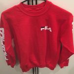 Urban Outfitters Fila x uo  logo sleeve red sweatshirt xs Photo 0
