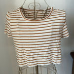American Eagle stripe crop short sleeve tee Size S Photo 0