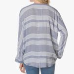 Rails Lily Athens Stripe Tie Front Shirt Women's Medium Blue White Casual Boho Photo 1