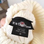 it's our time Size Medium M Long Sweater Tie Comfy Knit Button Long Sleeve Ivory Photo 10