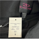 Bebe Y2K 2b Black Satin Ruffle Bustle Back Slit Straight Mini Pencil Skirt Small Business Casual Sexy Cocktail Photo 7