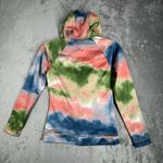 Burton  Shirt Womens Small Green Tie Dye Zip‎ Up Peak Hoodie Sweatshirt Outdoors Photo 2