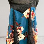 Band of Gypsies Band of Gypsy Floral Satin and Lace Black Tank Top Size Medium Photo 0