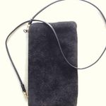 Vintage Magid Soft Suede Black Slim Line Zipper Top Crossbody Clutch Bag Photo 15