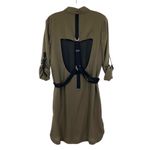L.A.M.B. Gwen Stefani Olive Green Silk Shirt Dress New Photo 1