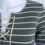 She & Sky green half-sleeve mini dress with white stripes , women's size S Photo 9