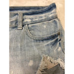 Decree  Denim Jean Shorts Size 5 Distressed Fringed Light Wash Photo 7