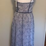 Nsr Prairie WHITE & BLUE Floral LACE Tea Party MIDI DRESS Photo 5