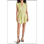 Steve Madden  Dress Womens S‎ Golden Lime Prairie Dreams V Neck Mini Dress NEW Photo 1