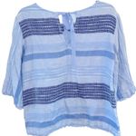 Cloth & Stone Anthropologie  Striped Button Down Blouse Light Blue XS Photo 5