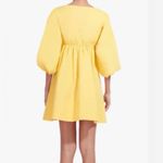 STAUD  Yellow Mini Dress with Puff Sleeves size small Photo 2