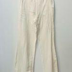 Armani Exchange white linen wide leg pants gold circles side zip sz 2 Photo 1
