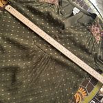 Chico's CHICO’s FLORAL EMBROIDERED OLIVE GREEN BOHEMIAN TOP SZ: Medium Photo 7